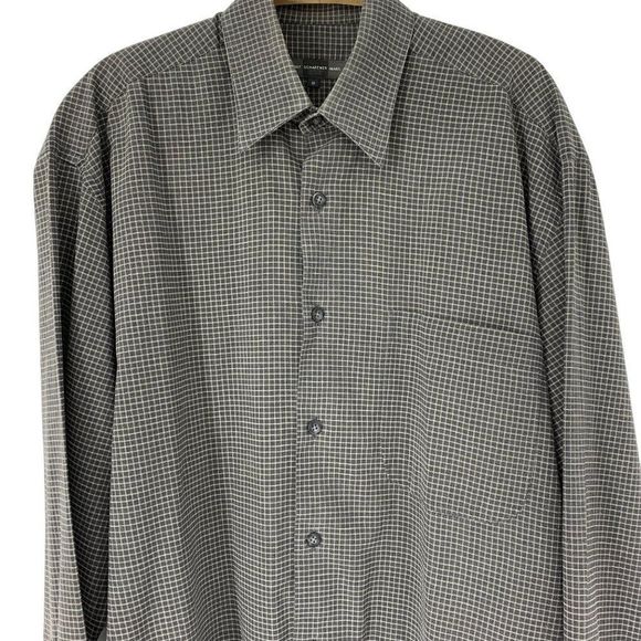 Mens Vintage Y2K Hart Schaffner Marx Shirt M Italy Plaid Classic Oversize 3859 - Picture 2 of 10